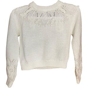 Rachel Zoe Pointelle Sweater White Cream